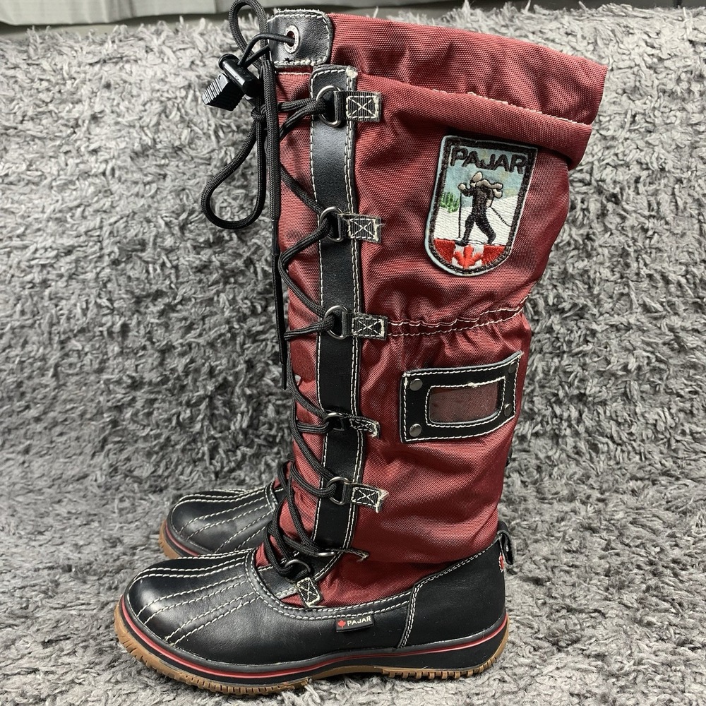 Pajar Canada Woman's Size 5-5.5 Insulated Winter Boots‎ Red & Black